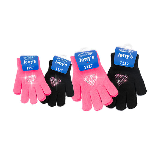 Jerry's 1117 Crystal Heart Mini Gloves Youth Black Youth One Size