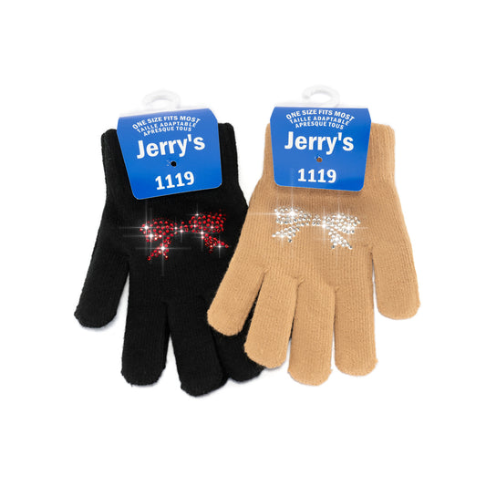 Jerry's 1119 Crystal Bow Mini Gloves Beige Clear Adult One Size