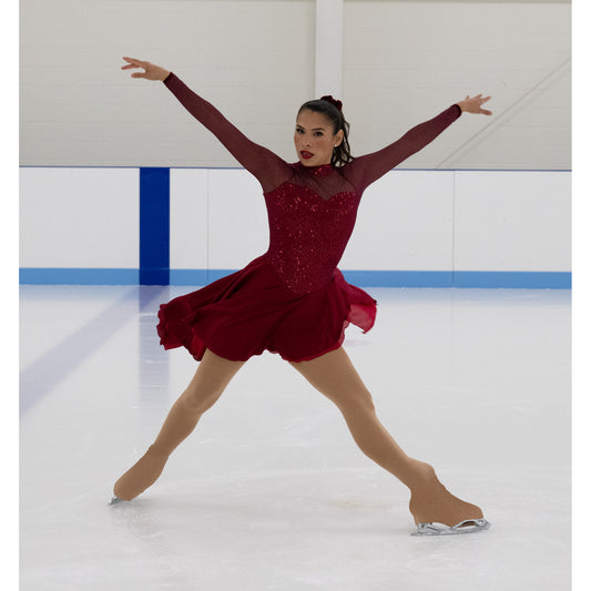 Aurora Ice AD102 Cabernet Canasta Youth Red Youth 12-14 Long Sleeve