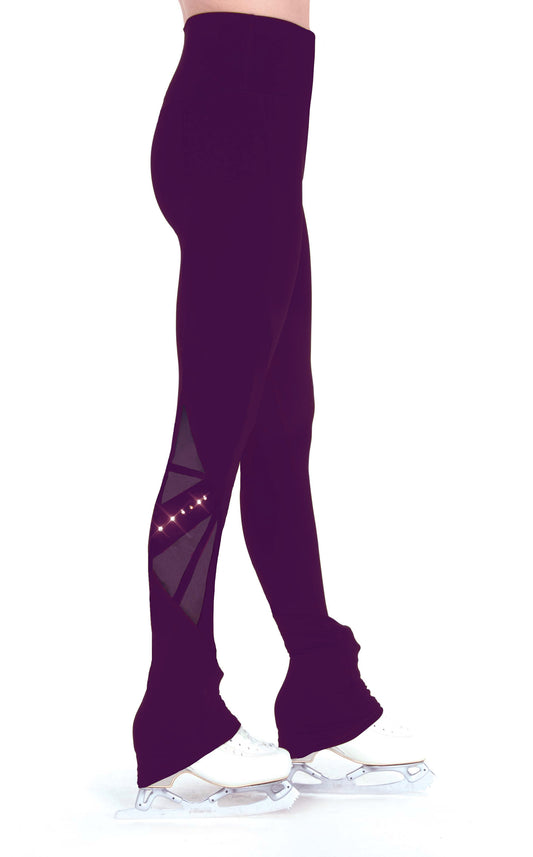 Solitaire L24005R Mesh Inset Leggings Crystal Youth Aubergine