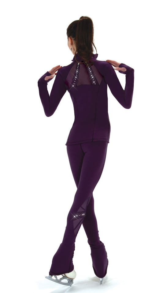 Solitaire T24005R Mesh Inset Jacket Crystal Youth Aubergine