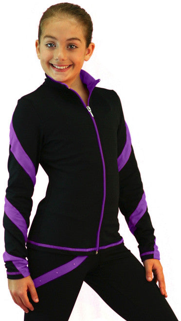 Chloe Noel J36 Poly Spandex Youth Jacket Black-Purple