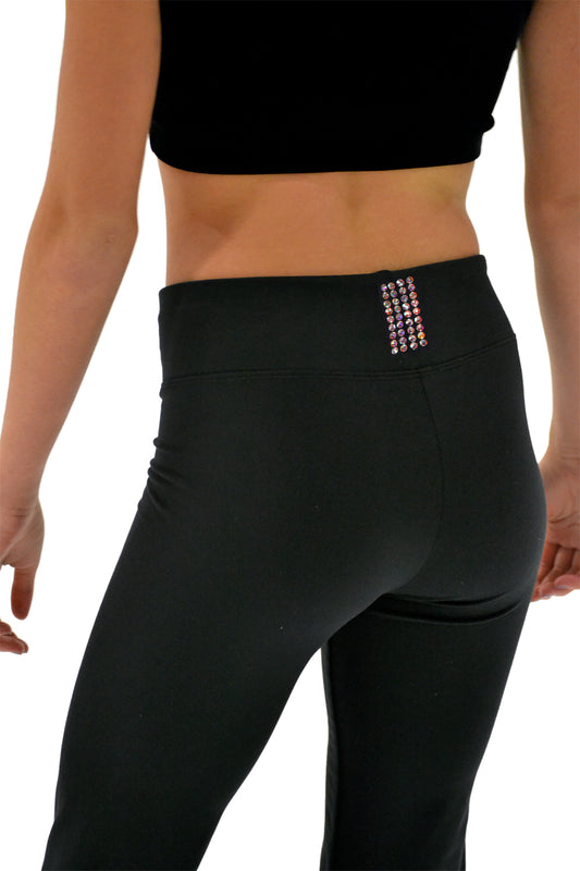 Chloe Noel P22 3" Waistband Block Crystals Black-Clear