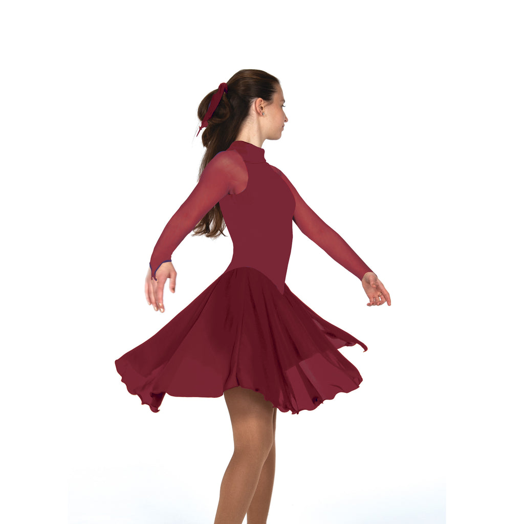 Solitaire D22017 High Neck Dance Plain, Youth Wine Youth 12-14