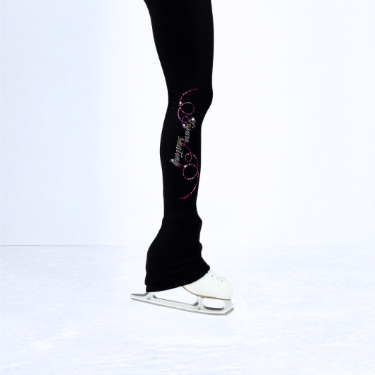 Mondor 24887 Supplex Leggings, Figure Skating Design 8V Black
