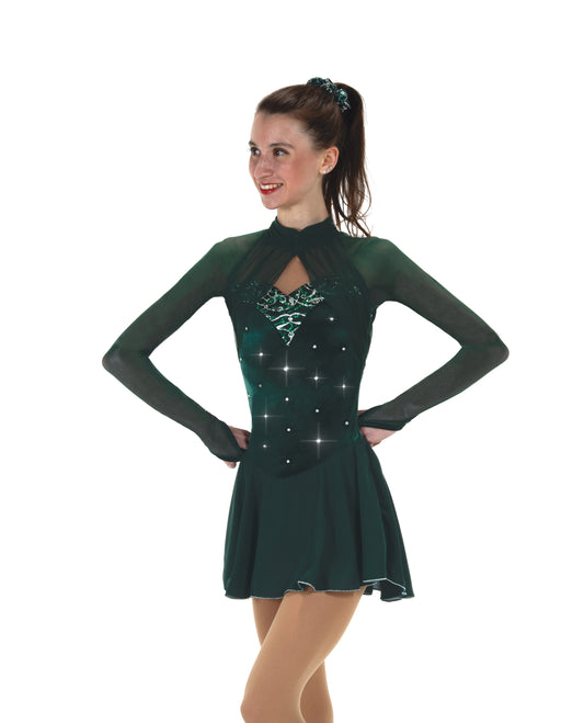Jerry's 538 Gathering Glamour Dress Pine Green Long Sleeves