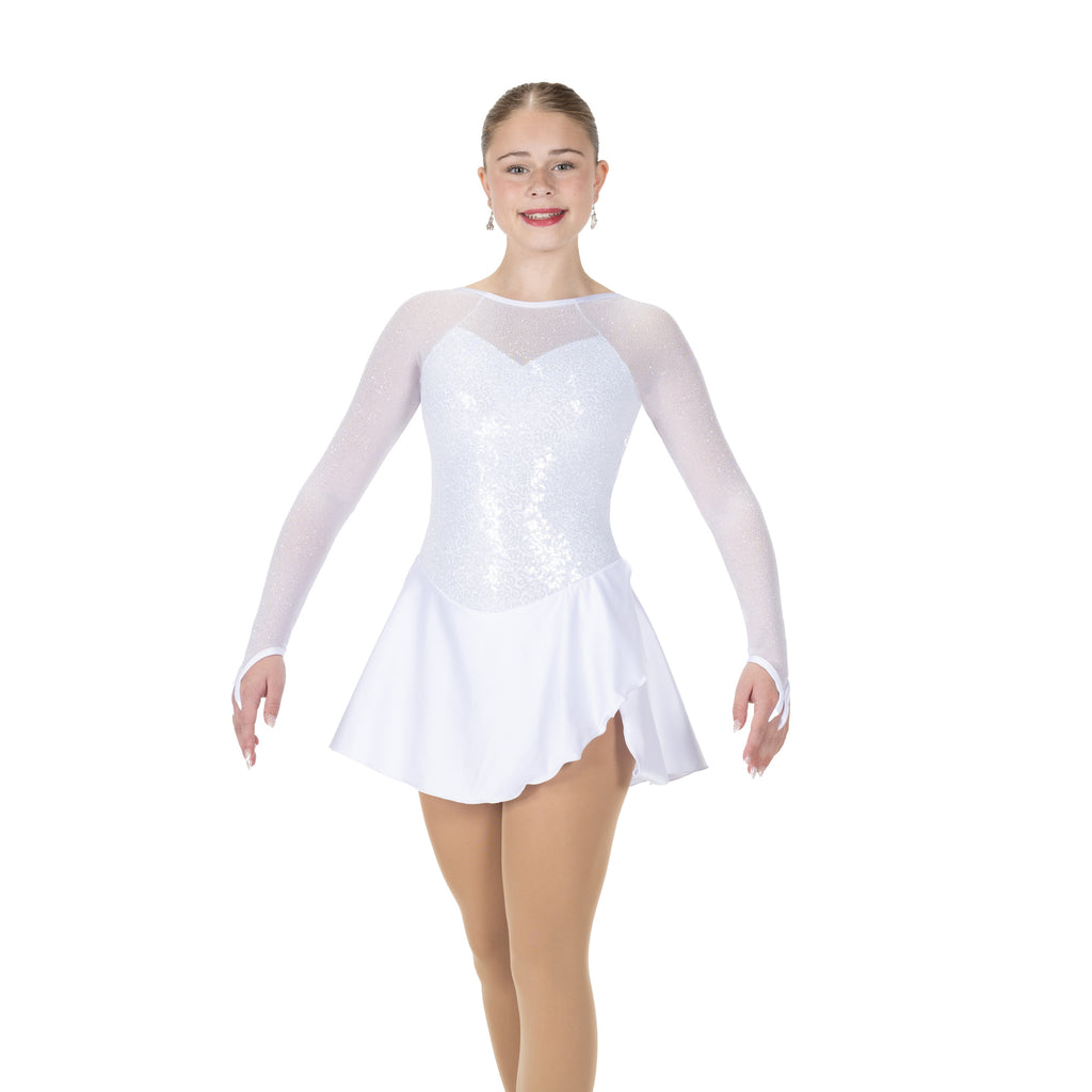 Jerry's 539 Sequins & Satin Dress Silver Snow Long Sleeves