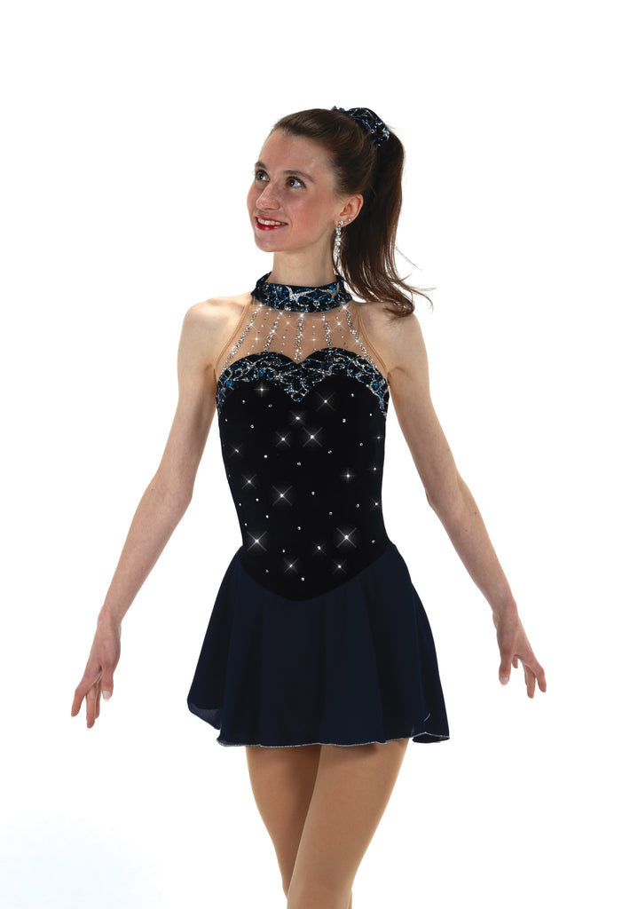 Jerry's 548 Crystal Strands Dress Navy Blue Sleeveless