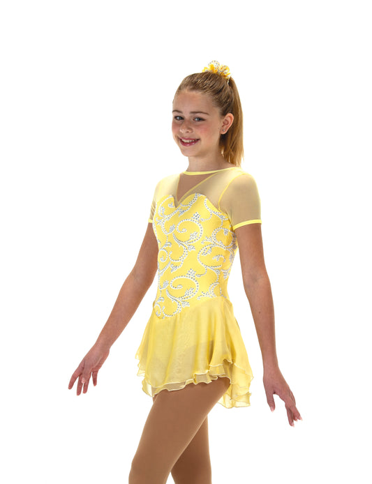 Jerry's 566 Daffodils in the Snow Dress Youth Yellow Youth 12-14 Short Sleeves