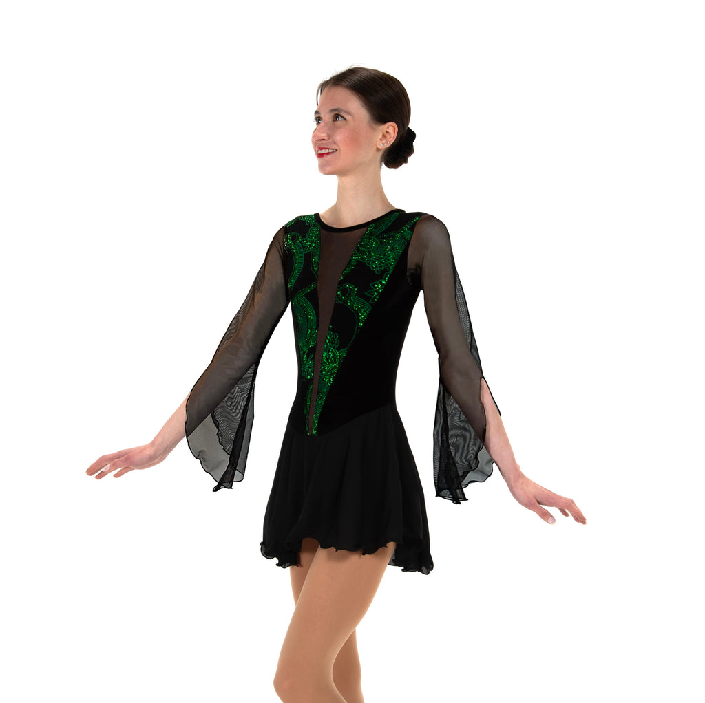 Jerry's 574 Emerald & Onyx Dress Black Fluted Aleeves