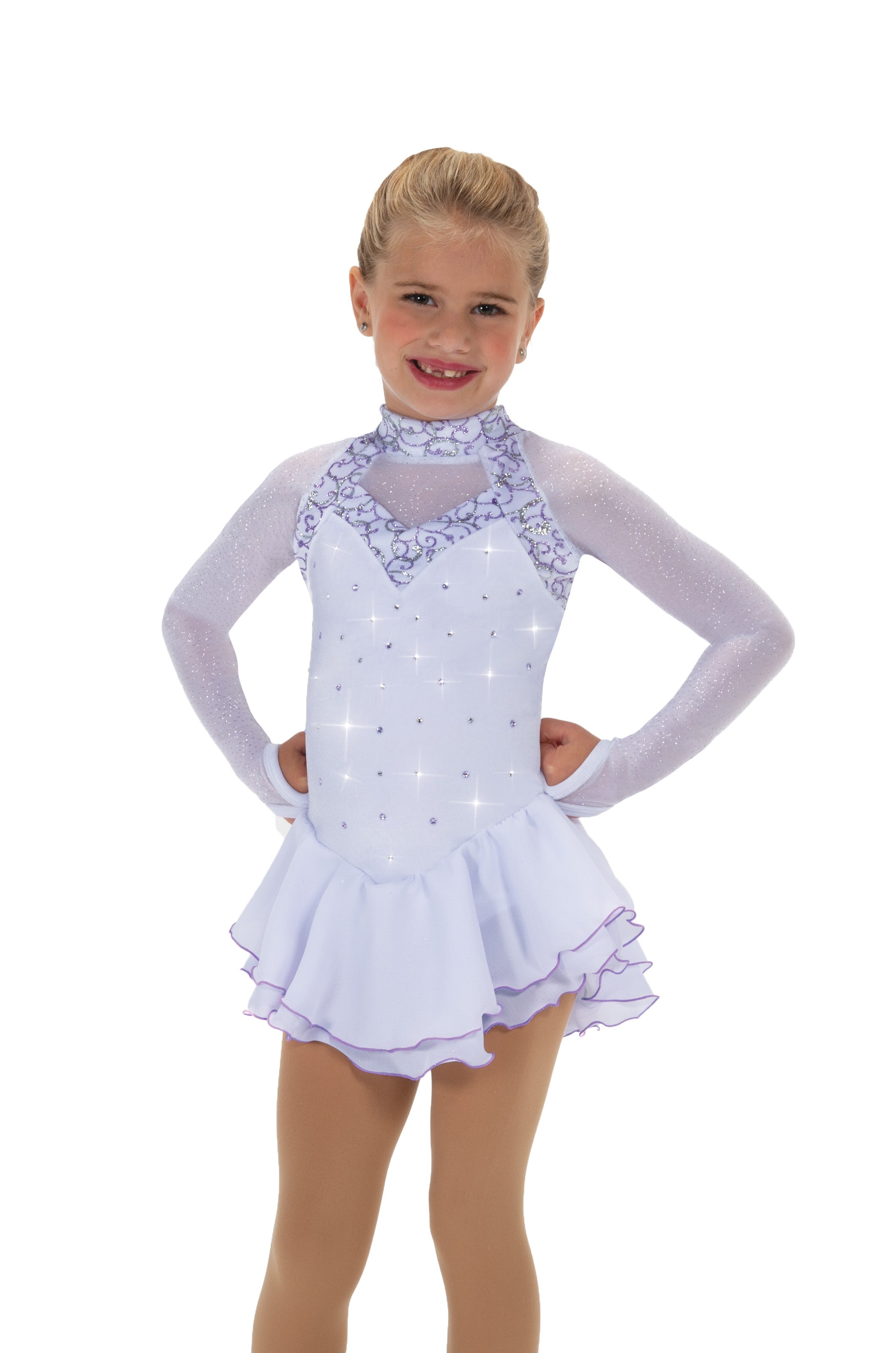 Jerry's 605 White Knight Dress Figure Skating Boutique Jerry's 605 White Knight Dress Figure Skating Boutique