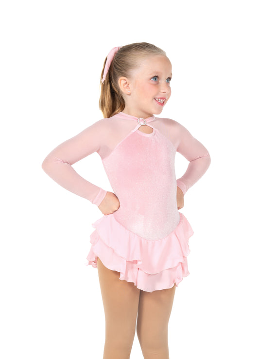 Jerry's 645 Shimmer Dress Youth Ballet Pink Long Sleeves