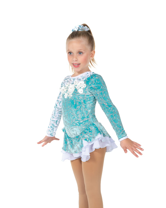 Jerry's 685 Frozen Whispers Dress Youth White/Tiffany Blue Long Sleeves