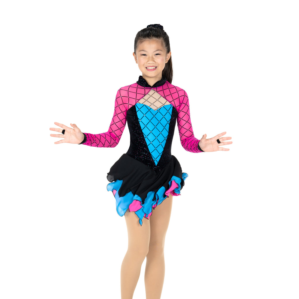 Jerry's 743 Diamond Dynamo Dress Youth Blue Pink Long Sleeves