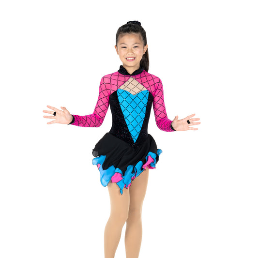 Jerry's 743 Diamond Dynamo Dress Youth Blue Pink Long Sleeves