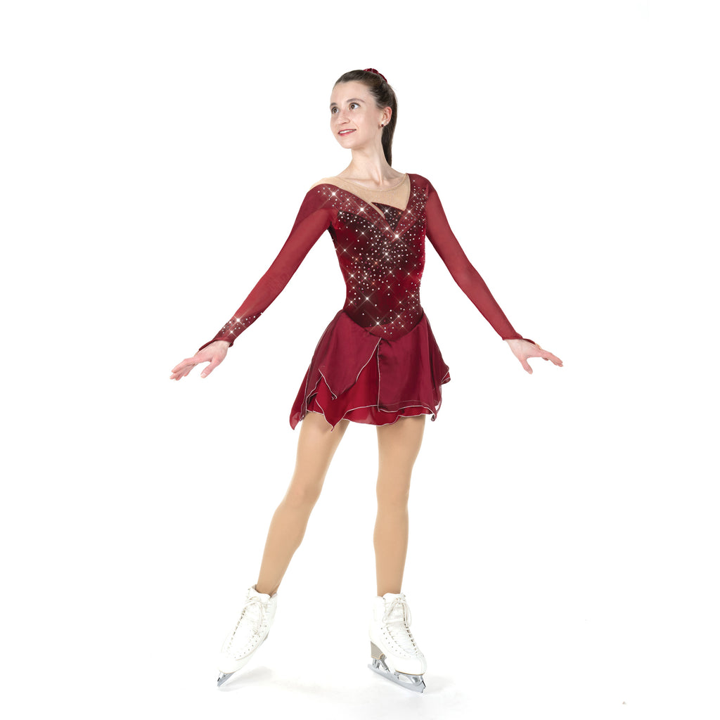 Aurora Ice AA041 Winestone Dress Youth Deep Claret Youth 12-14 Long Sleeves
