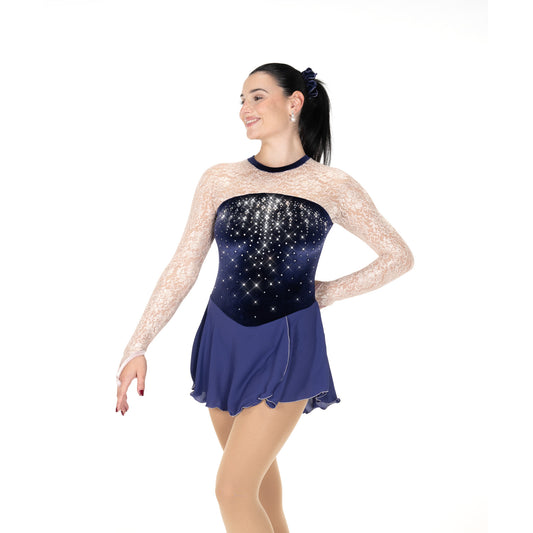 Aurora Ice AA047 Lavishly Lacy Youth Navy Blue Youth 12-14 Long Sleeve
