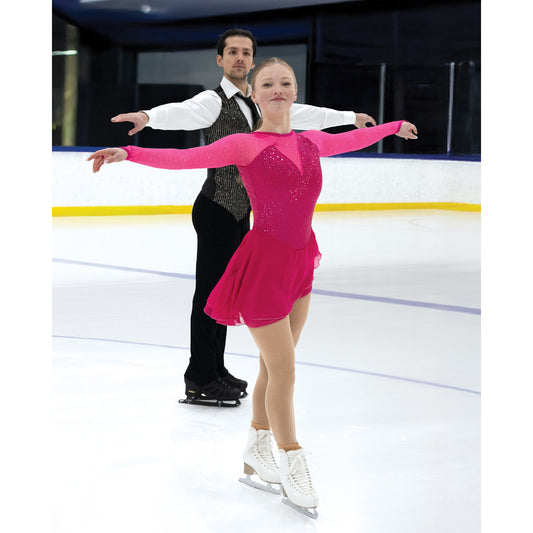 Aurora Ice AA068 Jubilant Dress Youth Hot Pink Long Sleeves