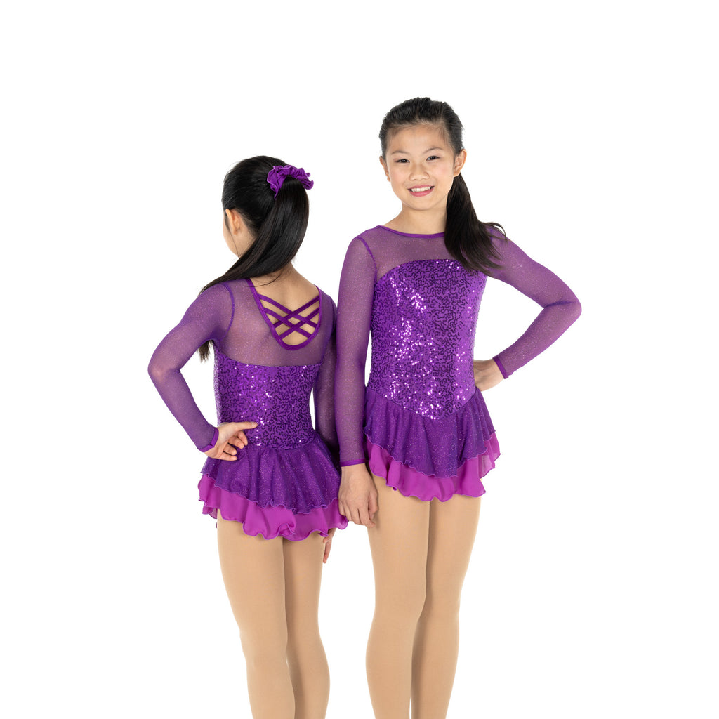 Aurora Ice AJ358 Song of Sequins Youth Violet Purple Long Sleeve
