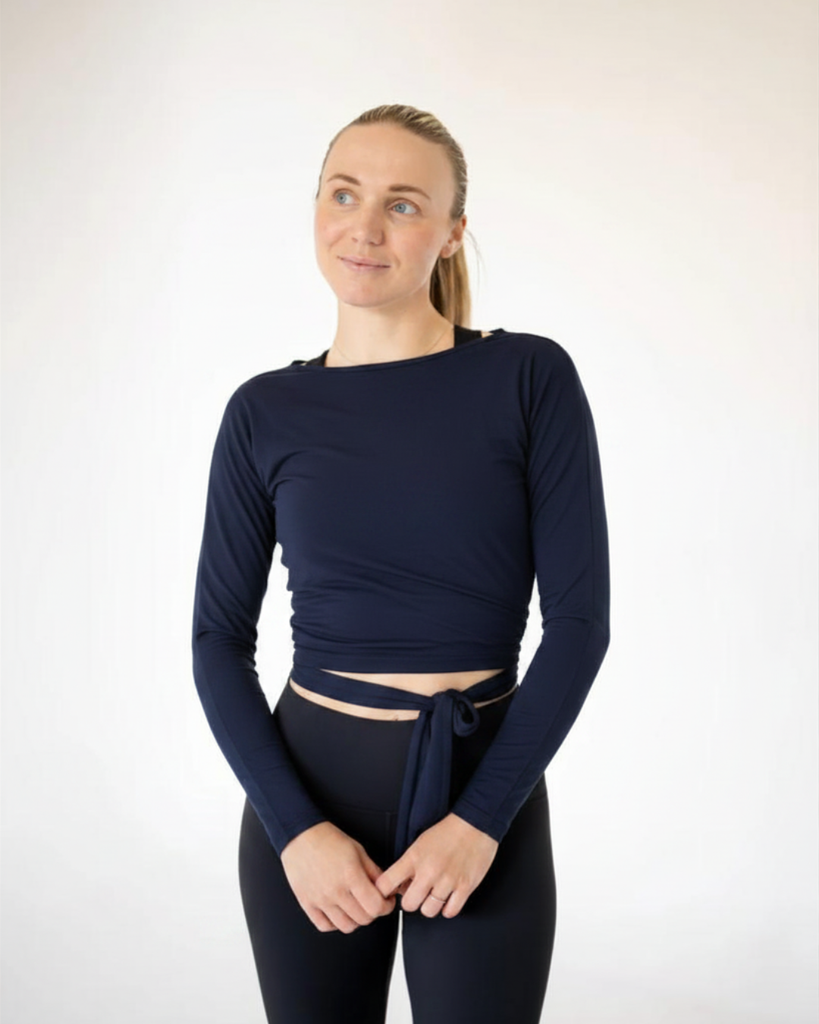 JIV Bow Wrap Shirt Navy