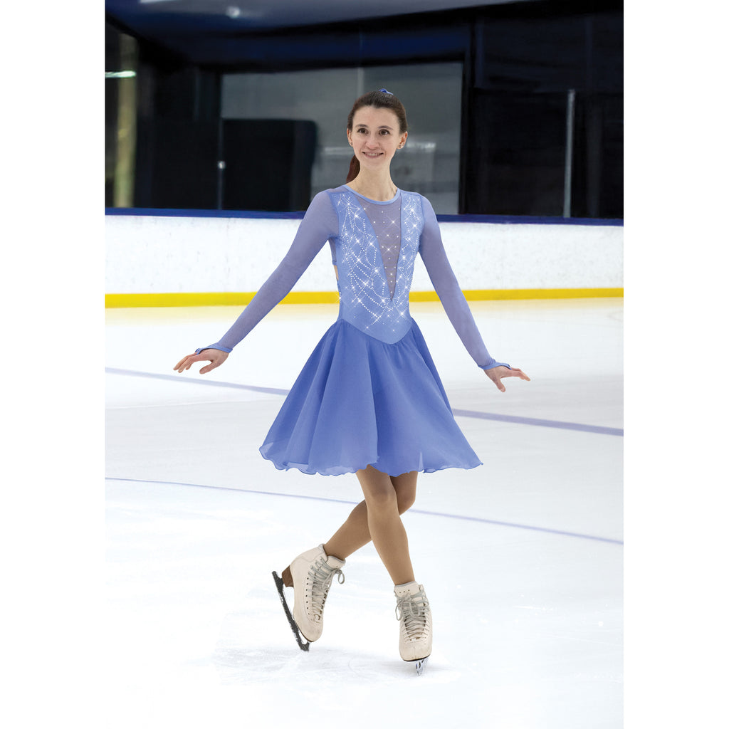 Solitaire D26015R Deco Dance Dress Crystalled Cornflower Blue