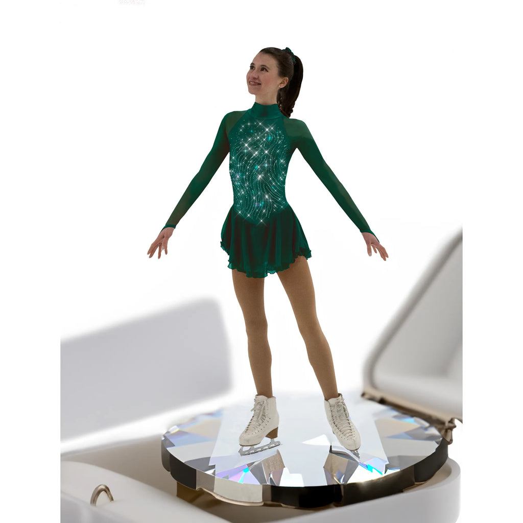 Solitaire F22009Q Classic High Neck Fancy Crys. Hunter Green