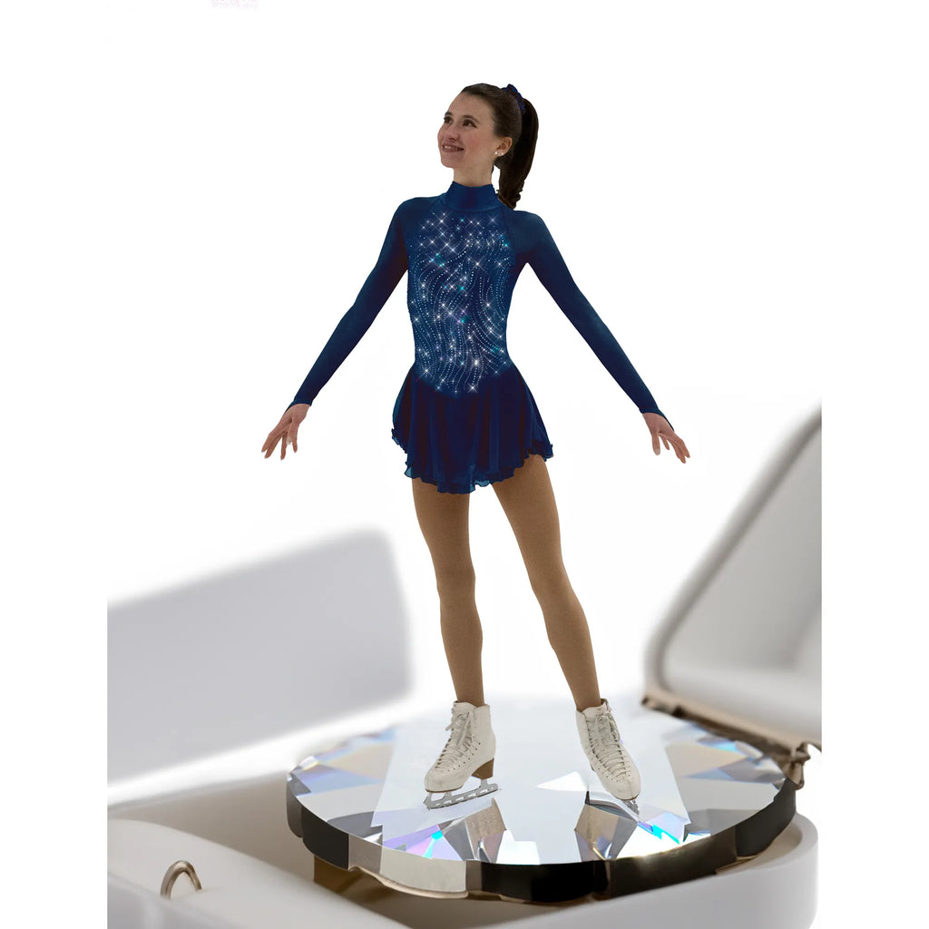 Solitaire F22009Q Classic High Neck Fancy Crys. Navy