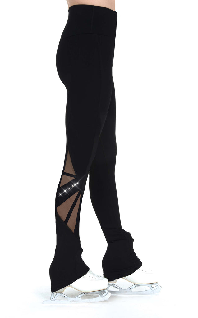 Solitaire L24005R Mesh Inset Leggings Crystal Youth Black