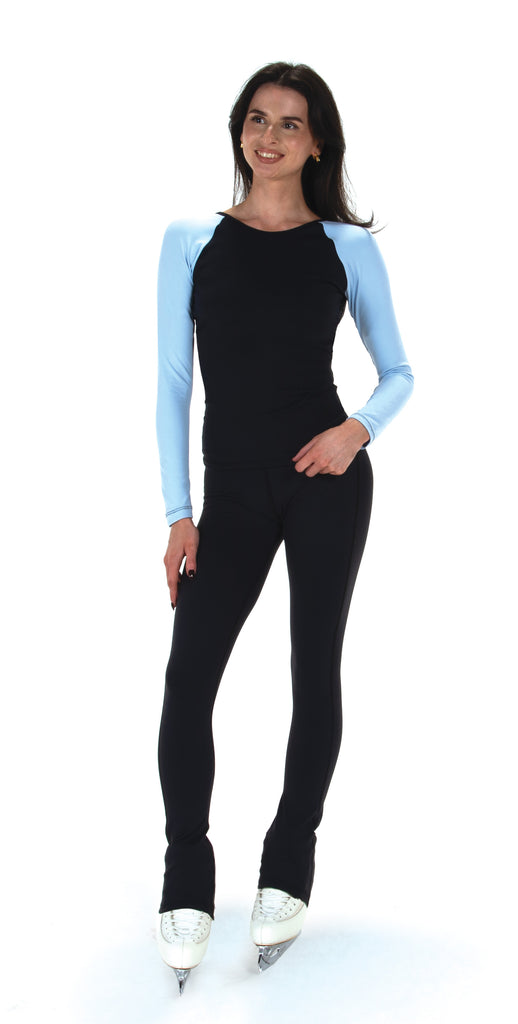 Solitaire T24002 Mesh Back Top Blue Long Sleeves