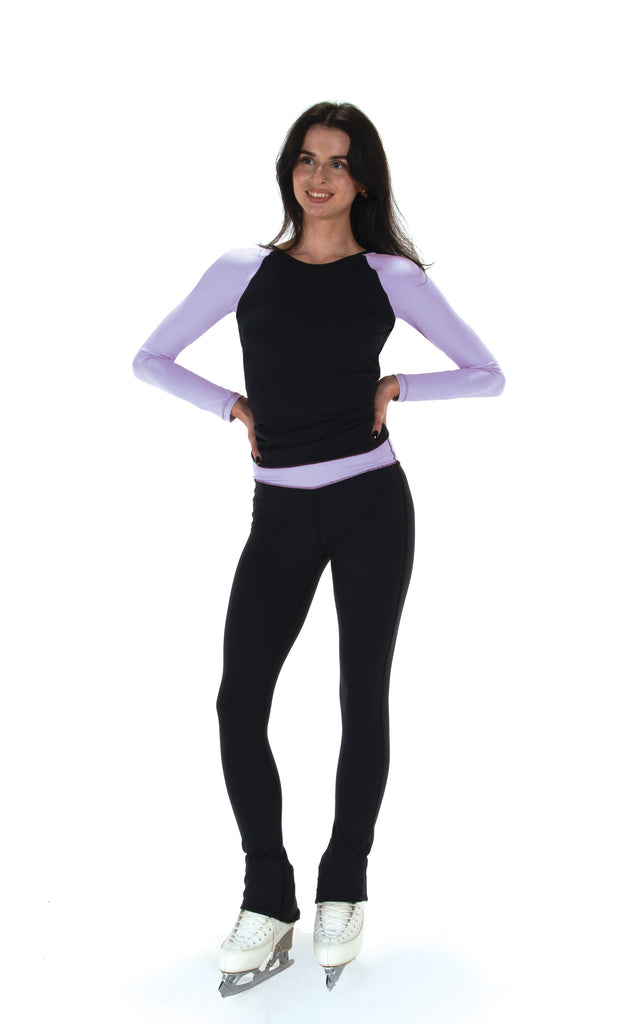 Solitaire T24002 Mesh Back Top Youth Lilac Long Sleeves