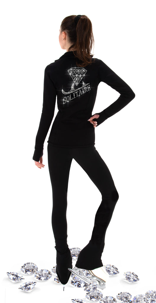 Solitaire T24004 Crystal Logo Jacket Black Long Sleeves