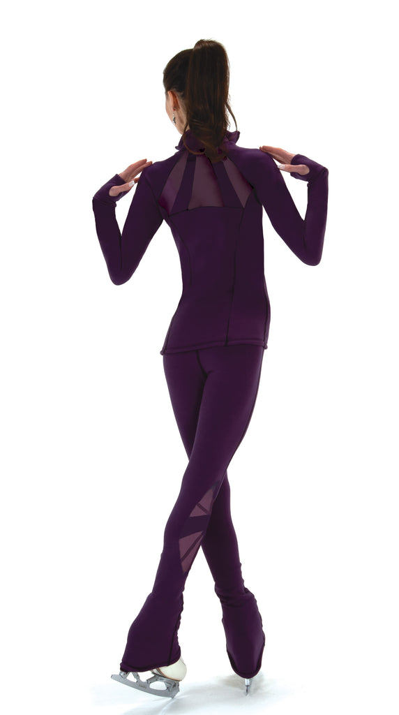 Solitaire L24005P Mesh Inset Leggings Plain Aubergine