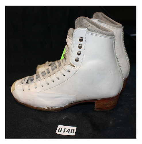 Used 140 Riedell Silver White 5.5A/AA