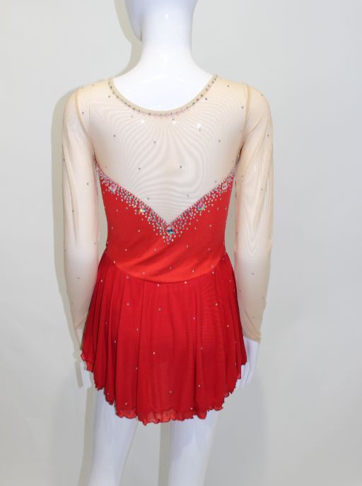 Red Rhinestone Long Sleeve Dress Shown on a size Small mannequin Call for measurements if you are unsure of sizing.
