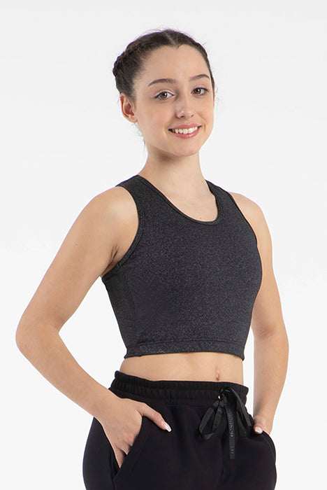 Mondor 3794 Heather Crop Top, Youth Graphite