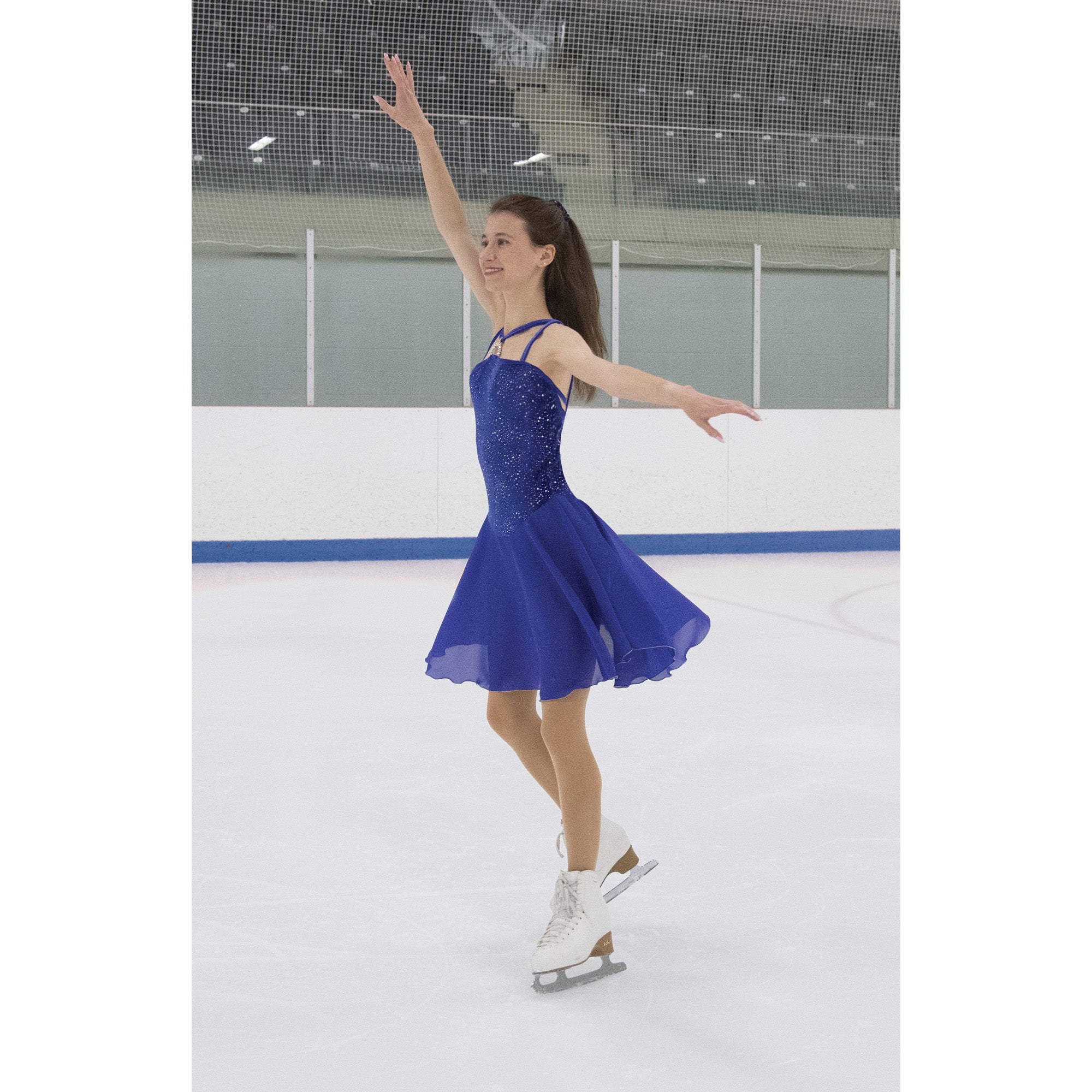 IceDress Figure Skating Outfit - Bows (Dark Grey Fuchsia) (CXL