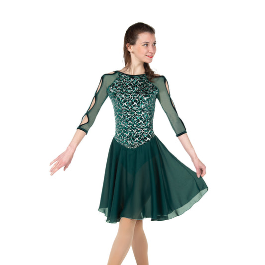 Jerry's 102 Clover Cotillion Dress Youth Deep Green Youth 12-14 Three Quarter