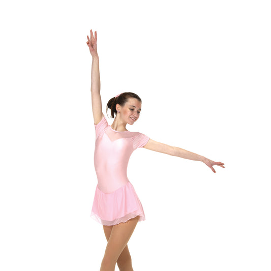 Solitaire F22001 Shirred Sleeve Plain, Youth Ballet Pink Youth 10-12