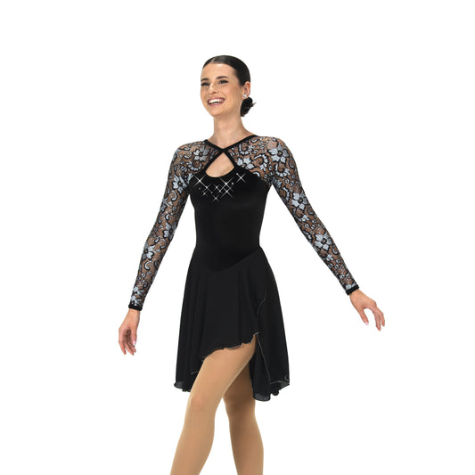 Jerry's 574 Crystals & Lace Dance Dress, Youth Black Youth 12-14 Long Sleeve