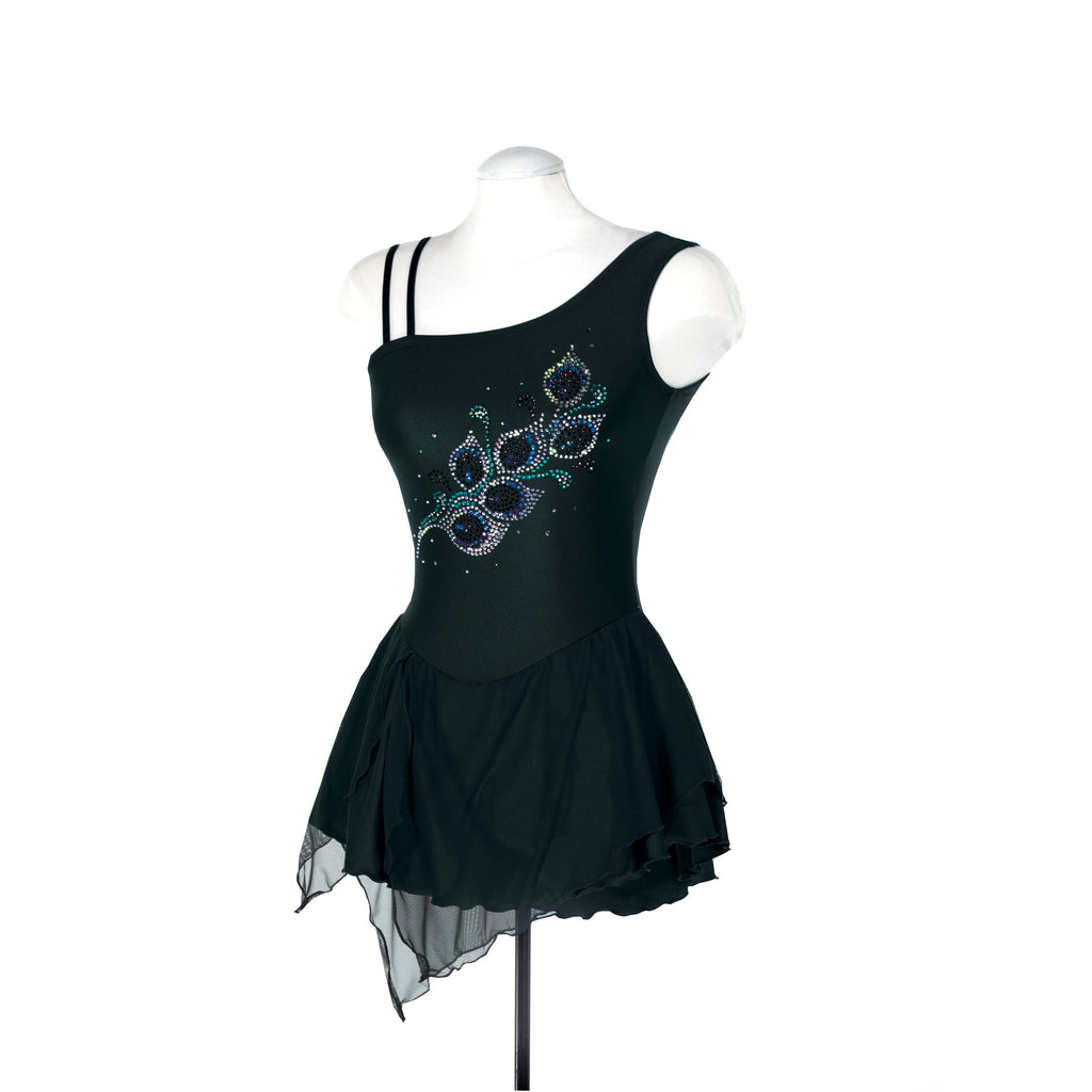 Solitaire F23025R One Shoulder Dress Crystalled Black