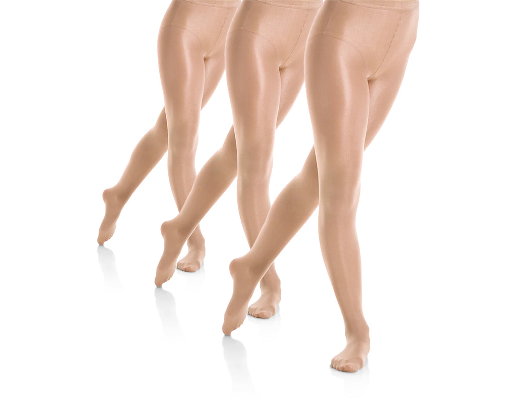 Mondor 3358 Footed 3 Pair Pack Suntan Adult Large