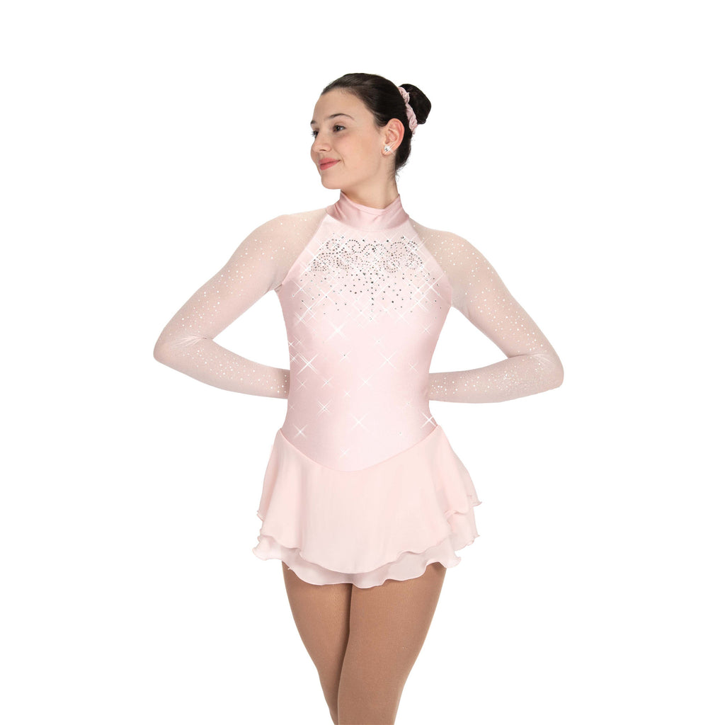 Jerry's 612 Satin Slipper Dress Ballet Blush Long Sleeve