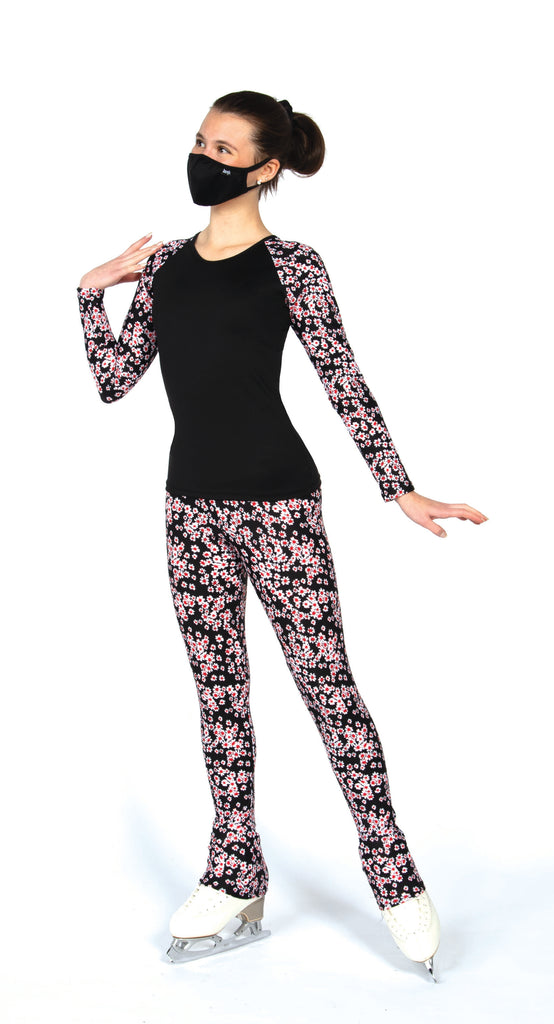 Jerry's S412 Daisy Print Top Black Adult Small
