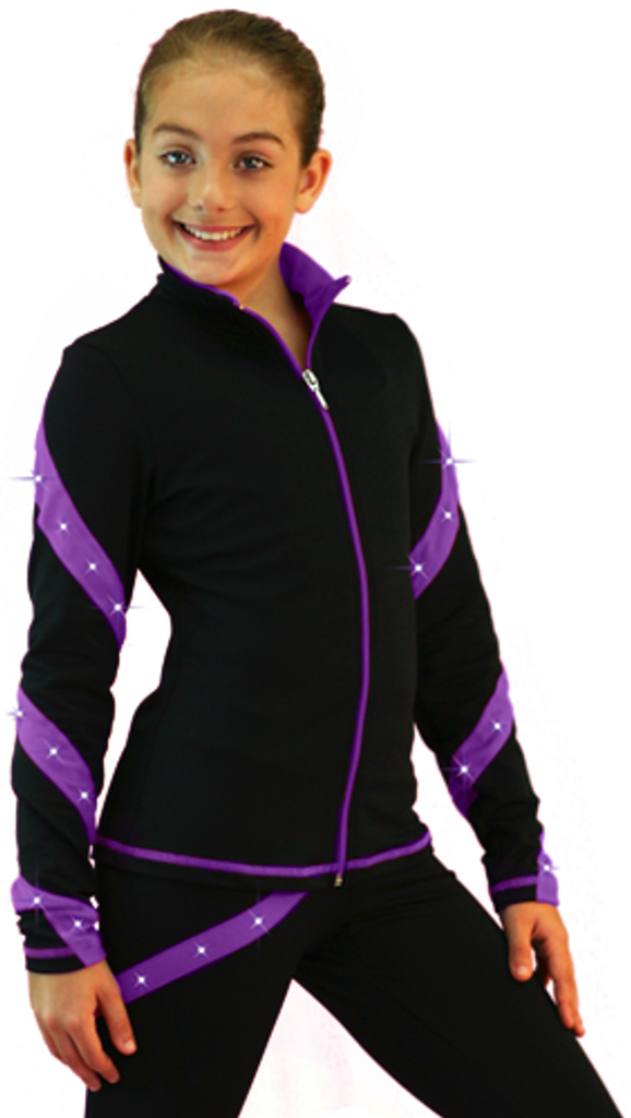 Chloe Noel J636F Spiral Jacket Youth with Crystals Black-Purple